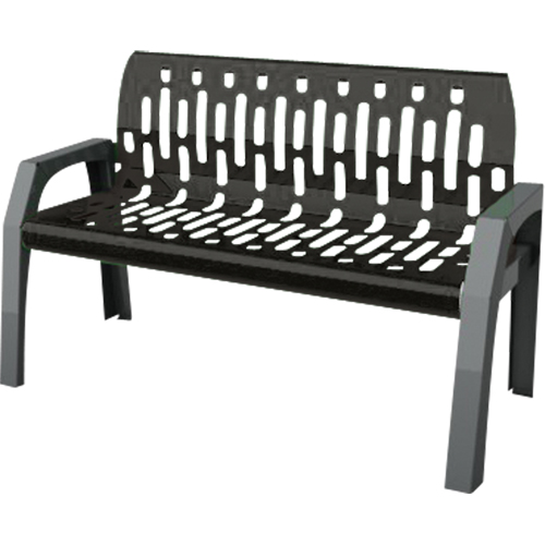 Stream Benches, Steel, 48" L x 25" W x 34" H, Black - Frost 2040-BLACK