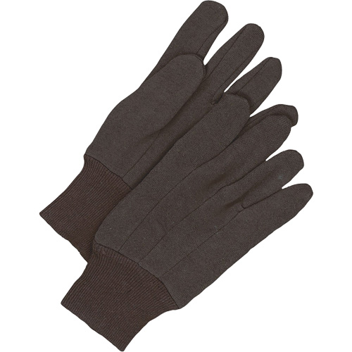 Classic Jersey Gloves, One Size, Brown, Unlined, Knit Wrist - Bob Dale Gloves 10-1-120