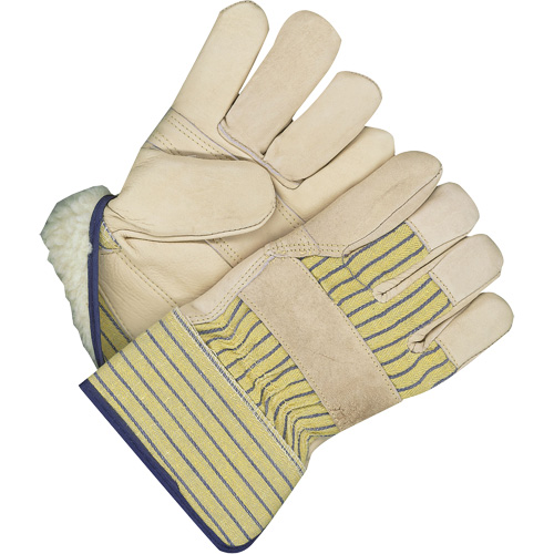 Gants d'ajusteur classiques avec paume renforc&eacute;e, Taille unique, Paume en Cuir fleur de vache, Doublure en Peluche d'acrylique - Bob Dale Gloves 40-9-2816