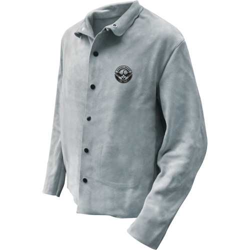 Welder Jacket, Leather, X-Large, Grey - Bob Dale Gloves 64-1-50P-XL