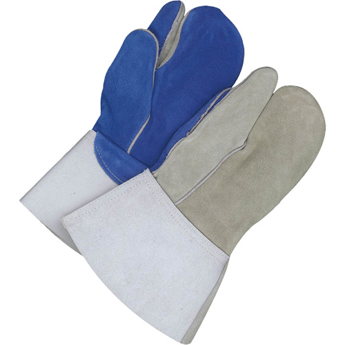 Mitaine doubl&eacute; de soudage &agrave; un doigt Gander Brand avec poignets style manchettes, Cuir de vache refendu, Taille Taille unique - Bob Dale Gloves 64-9-666B-1-7