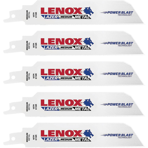 Lazer Metal Cutting Reciprocating Saw Blade, Bi-Metal, 18 TPI, 6" L - Lenox 201746118R