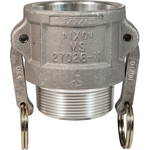 Cam & Groove Coupler, Aluminum, Type B, 1-1/2", Male NPT, 250 PSI - Dixon Group 150-B-AL