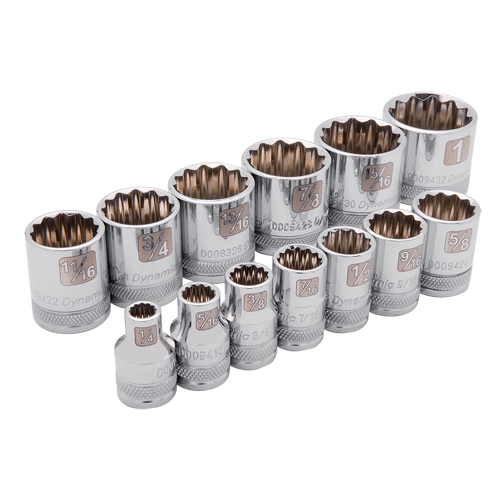 Jeu de douilles SAE, 13 Mcx, Prise de 3/8" - Dynamic Tools D010002