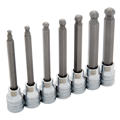 Long Metric Ball Nose Socket Set, 7 Pcs - Dynamic Tools D010025