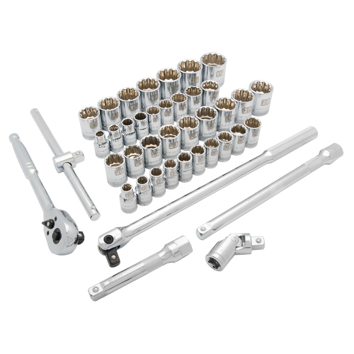 Jeu de douilles SAE/m&eacute;triques, 41 Mcx, Prise de 1/2" - Dynamic Tools D018011
