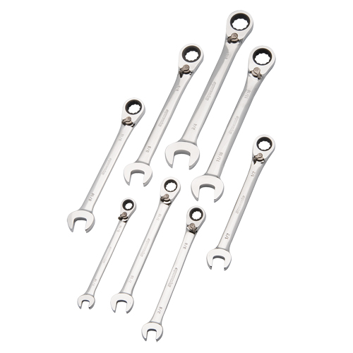 Jeu de cl&eacute;s &agrave; cliquet r&eacute;versible, Combinaison, 8 morceaux, Imp&eacute;rial - Dynamic Tools D076601
