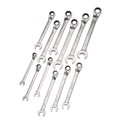 Reversible Wrench Set, Combination, 12 Pieces, Metric - Dynamic Tools D076603