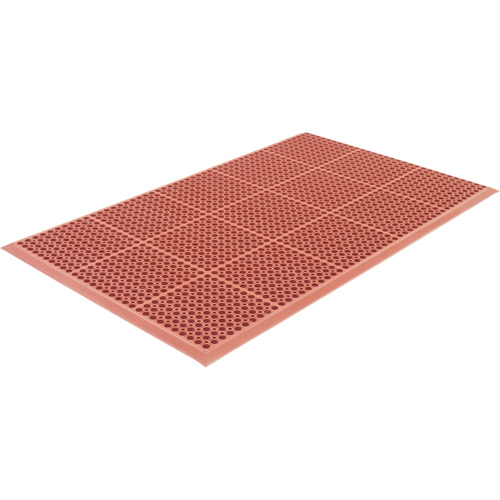 Tapis de s&eacute;rie Competitor, &agrave; fentes, 3' x 5' x 7/8", Orange, Caoutchouc naturel - Edgewood Matting CBI140305