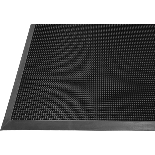 Gritstop Fingermat Matting, Rubber, Scraper Type, Textured Pattern, 2-2/3" x 3-3/4", Black - Edgewood Matting GFM223239