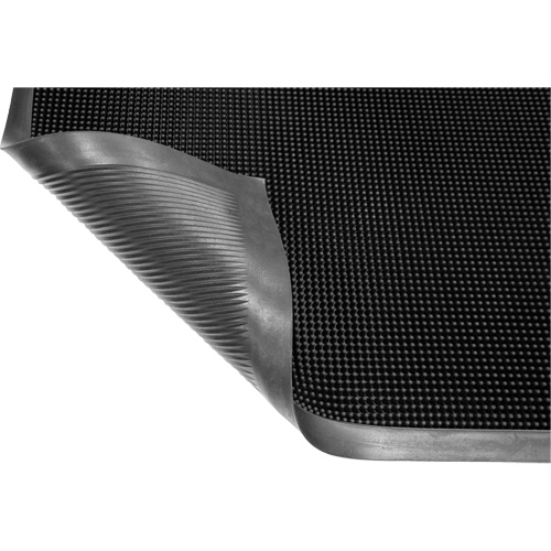 Gritstop Fingermat Matting, Rubber, Scraper Type, Textured Pattern, 2-2/3" x 3-3/4", Black - Edgewood Matting GFM223239