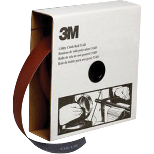 Rouleau de toile abrasive utilitaire, Oxyde d'aluminium, 2" la x 150' lo, Grain P400 - 3M AB19814