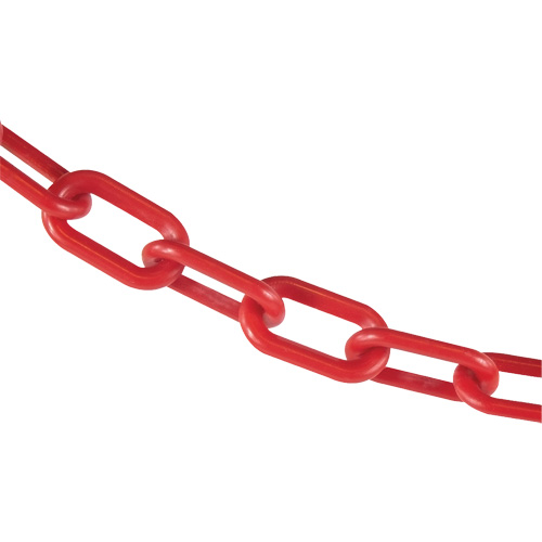 Crowd Control Plastic Chain, Red, 2" Link, 100' Length - Mr. Chain 50005-100