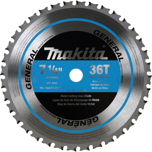 Lame de scie &agrave; pointes au CERMET, 7-1/4", 36 dents, Pour M&eacute;tal - Makita A-93815