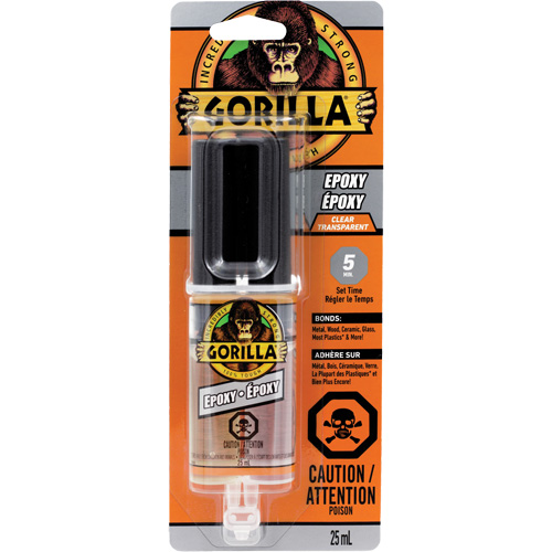&eacute;poxyde, Deux composants, Cartouche double, 0,85 oz., Transparent - Gorilla 4200602
