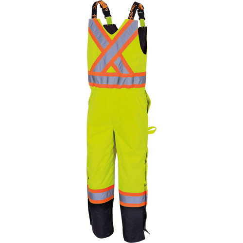 5041BB Waterproof Quilted Bib Pants, Polyester, X-Large, High Visibility Lime-Yellow - Pioneer V1120661-XL