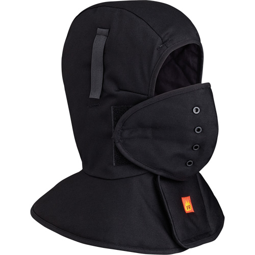 565A Flame Resistant Quilted Long Neck Hardhat Liner, Black, Cotton - Pioneer V4510970-O/S