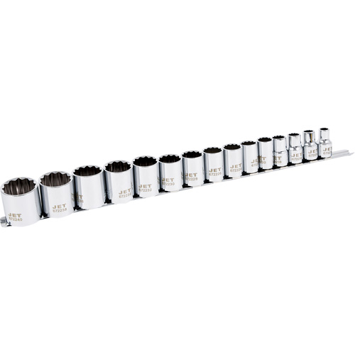 Jeu de douilles SAE &agrave; 12 pans SS1215-12, 15 Mcx, Prise de 1/2" - JET 601317