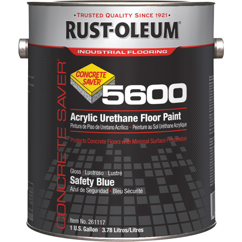 Peinture d'acrylique pour plancher Concrete Saver 5600 System, 1 gal., &agrave; l'eau, Brillant, Bleu - Rust-Oleum 261117