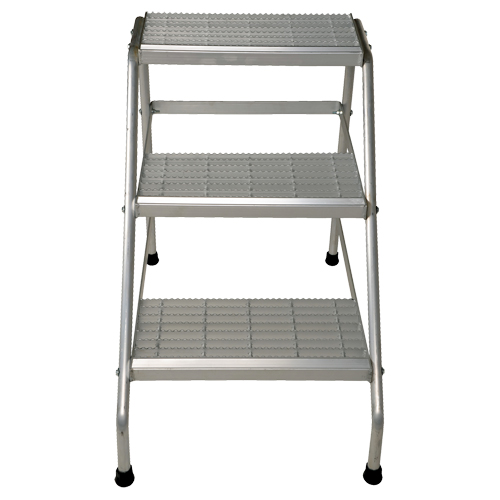 Escabeau en aluminium, 3 marches, 34-9/16" x 22-13/16" x Hauteur 30" - Vestil SSA-3-KD