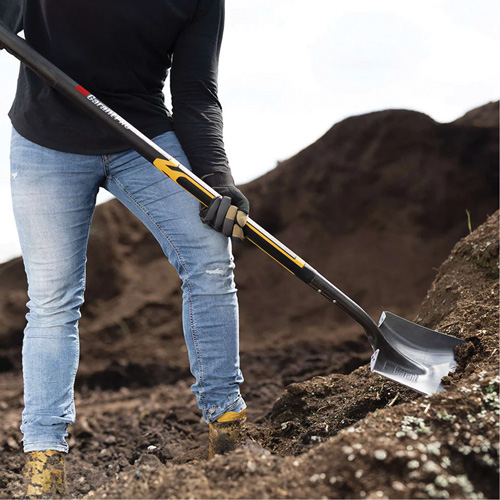 Pro Square Point Shovel, Fibreglass, Tempered Steel Blade, Straight Handle, 48" Long - Garant GPHS2L