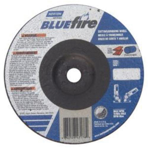 Disque &agrave; moyeu d&eacute;port&eacute; Bluefire, 4" x 1/8", Arbre 3/8", Oxyde d'aluminium/Alumine de zirconium, Type 27 - Norton 66252843178