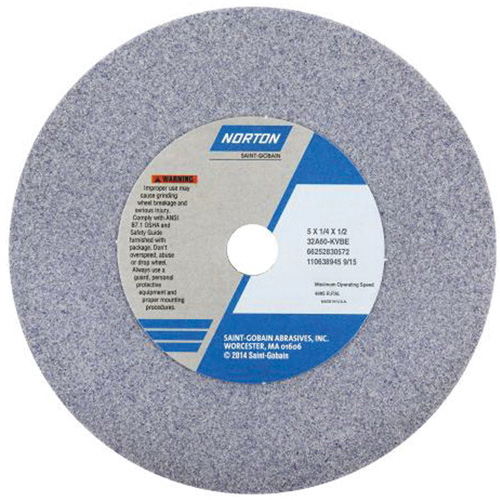 Toolroom Vitrified Wheel, Type 32A, Aluminum Oxide, 8" x 1/2" - Norton 66253043888