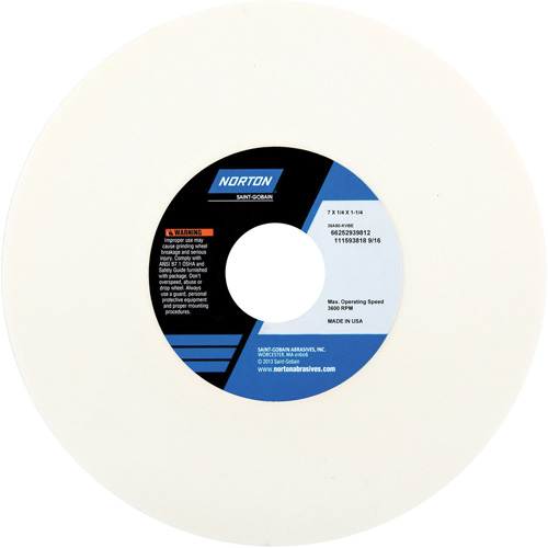 Tool Room Wheel, Type 01, Aluminum Oxide, 7" x 1/4" - Norton 66252939812