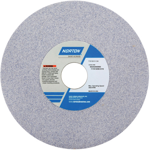 Tool Room Wheel, Type 01, Aluminum Oxide, 7" x 1/2" - Norton 66252940863