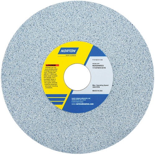 Tool Room Wheel, Type 01, Ceramic Alumina, 7" x 1/2" - Norton 66252941130
