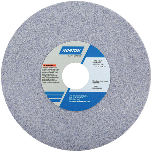 Tool Room Wheel, Type 01, Aluminum Oxide, 7" x 3/4" - Norton 66252941935