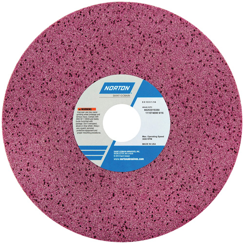 Tool Room Wheel, Type 01, Aluminum Oxide, 8" x 1/2" - Norton 66253019350
