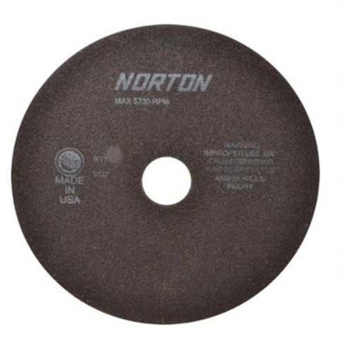 Non-Reinforced Tool Room Cut-Off Wheels, 8" x 1/16", 1-1/4" Arbor, Type 01/41, Aluminum Oxide, 5730 RPM - Norton 66253022708