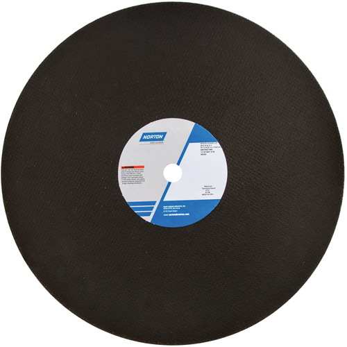 Meule &agrave; tronçonner renforc&eacute;e pour fonderie, 20" x 5/32", Arbre de 1", Type 01/41, Alumine de zirconium, 2710 Tr/min - Norton 69078627986
