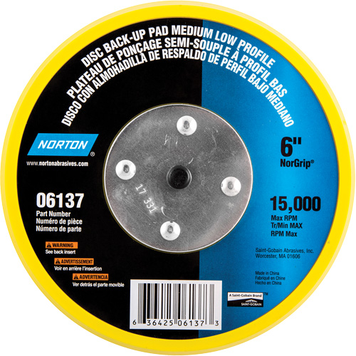 Back Up Pads For PSA & Hook And Loop Paper Discs - Norton 63642506137