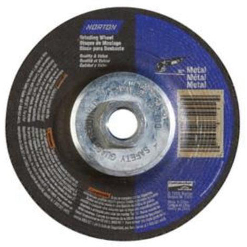 Metal Grinding Wheels, 4-1/2" x 1/4", 5/8"-11 Arbor, Aluminum Oxide, Type 27 - Norton 66252843605
