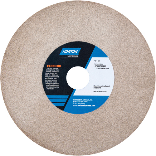 Bench Grinding Wheels - Gemini, 7" x 1", 1" Arbor, Aluminum Oxide - Norton 07660788265