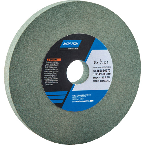 Bench Grinding Wheels - Gemini, 6" x 1/2", 1" Arbor - Norton 66252836573