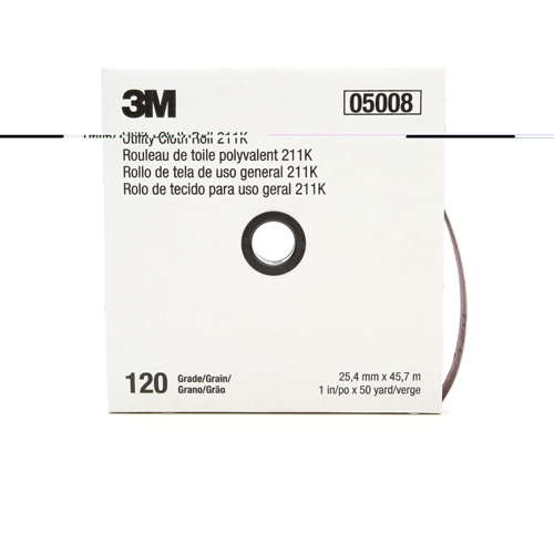 Utility Roll 211K, Aluminum Oxide, 1" W x 150' L, 120 Grit - 3M AB05008