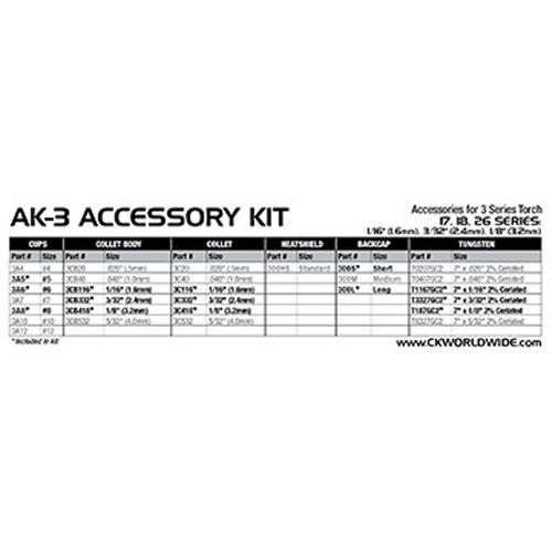 TIG Torch Parts Kits - CK Worldwide Inc KIT-3