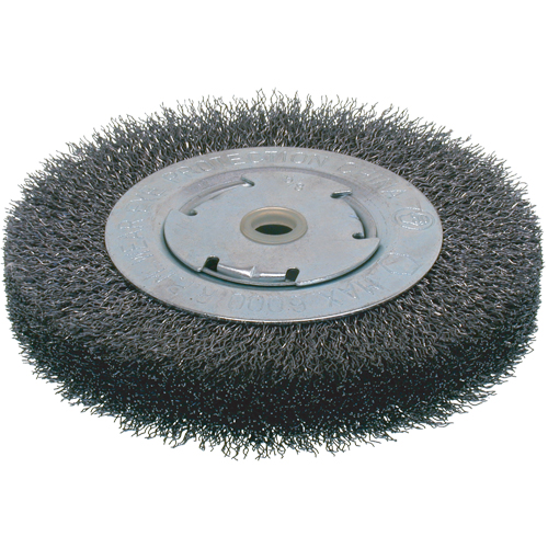 Economy Crimped Wire Wheel Brushes - Wide Face, 6" Dia., 0.014 Fill, 2" Arbor - Osborn 0009902200