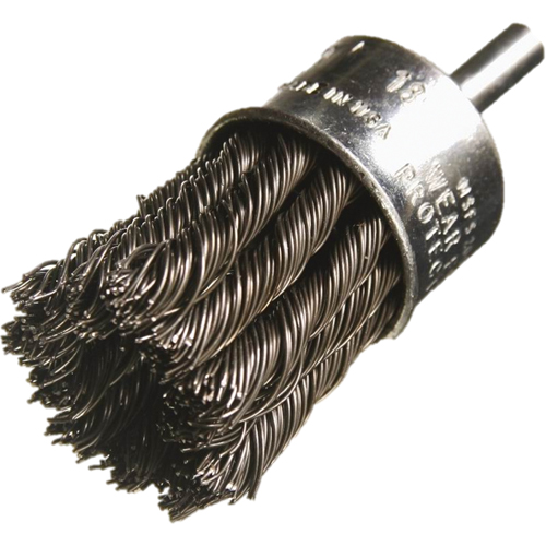 Knotted Wire End Brushes, 1/2" Dia., 0.014" Wire Dia., 1/4" Shank - Felton Brushes E103