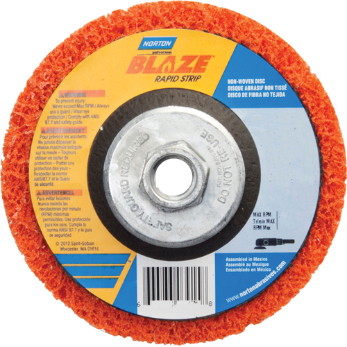 Blaze Rapid Strip Non-Woven Depressed Center Disc - 4-1/2", 4-1/2" Dia., Coarse Grit - Norton 66254498101