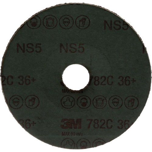 Disque en fibre 782C, Grain de c&eacute;ramique, 36+, 5" Dia x 7/8" Arbre - 3M AB89590