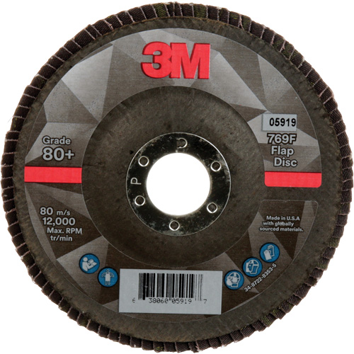 769F Quick Change Flap Disc, 5" x 7/8", Type 27, 80+ Grit, Ceramic - 3M AB05919
