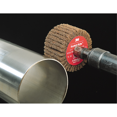 Scotch-Brite Flap Brushes, 2" Dia. x 1" W, 1/4" Arbor, Aluminum Oxide - 3M SB16622