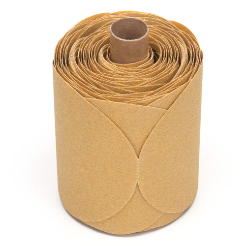 Rouleau de disques dor&eacute;s 216U Stikit, Oxyde d'aluminium, 5" la x 52' lo, Grain P80 - 3M AB49909