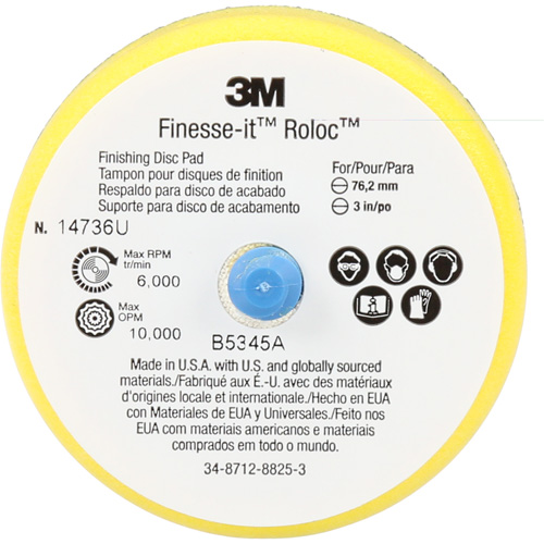 Finesse-it Roloc Finishing Disc Pad, 3" Dia. - 3M AB14736