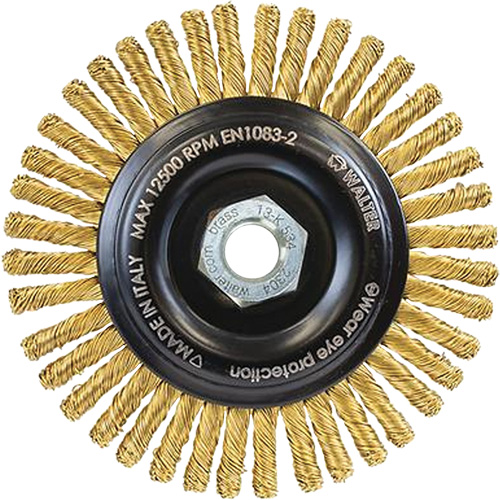 Spark-Free Brass Wire Wheel, 5" Dia. x 5/8"-11 Arbor - Walter Surface Technologies 13K534