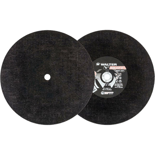 RAILCUT II Fast Cut Cut-Off Wheel, 16" x 5/32", 1" Arbor, 4700 RPM - Walter Surface Technologies 11V165
